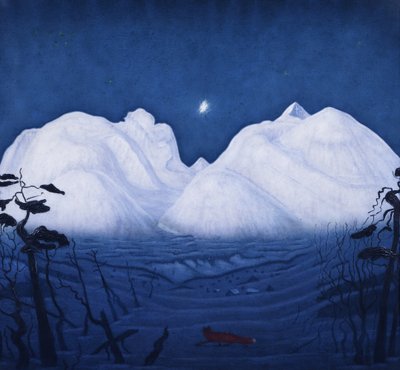 Winternachten in de bergen door Harald Oscar Sohlberg