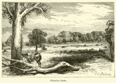 Rotsen van Gibraltar (gravure) door Harden Sidney (after) Melville