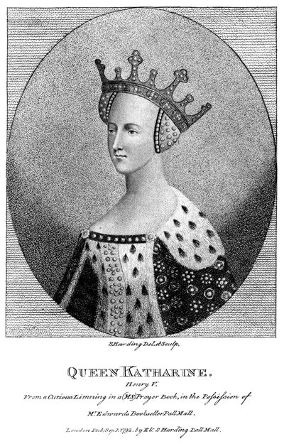 Catherine van Valois 1401-1437, koningin-gemalin van Koning Hendrik V, 1792 door Harding