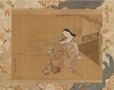 Courtisane die geniet van een Koele Zomeravond door Haritsu Ogawa