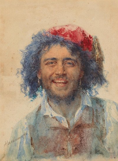 Zelfportret als Zigeunerbaron door Harlamov