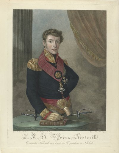 Portret van Prins Frederik van Nederland (1797-1881) door Harmanus Langerveld