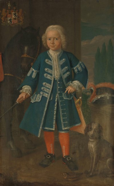 Portret van Diederik van Hemert, Heer van Babyloniënbroek op zesjarige leeftijd door Harmanus Serin