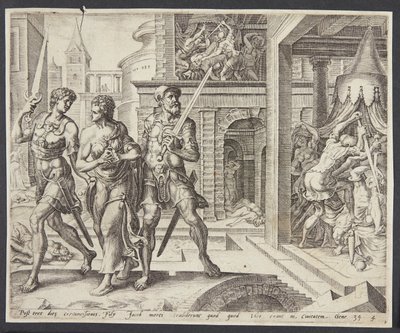 Dinah thuisgebracht door Simeon en Levi door Harmen Jansz. Muller