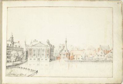 Gezicht op de gebouwen aan de Hofvijver, 