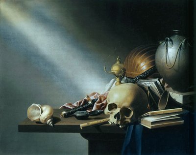 Stilleven: Een Allegorie van de IJdelheden van het Menselijk Leven, c.1640 door Harmen van Steenwyck