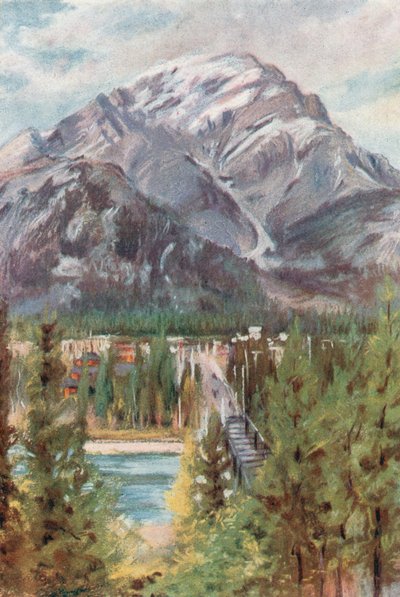 Cascade Mountain, Banff door Harold Copping