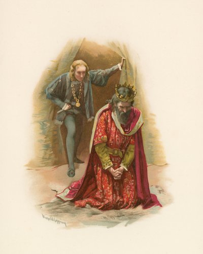 Hamlet en de koning door Harold Copping