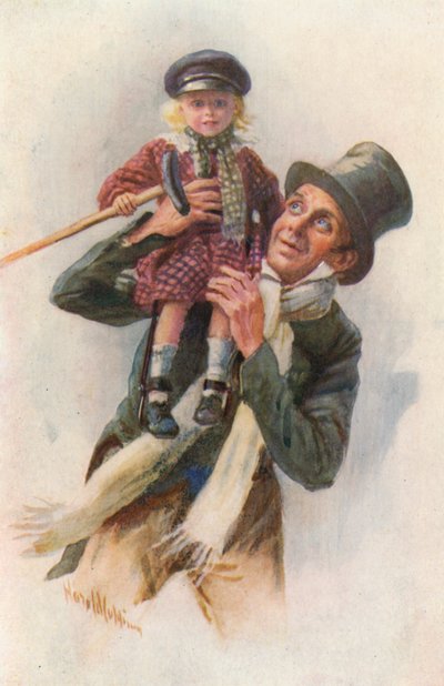 Illustratie voor A Christmas Carol door Charles Dickens door Harold Copping