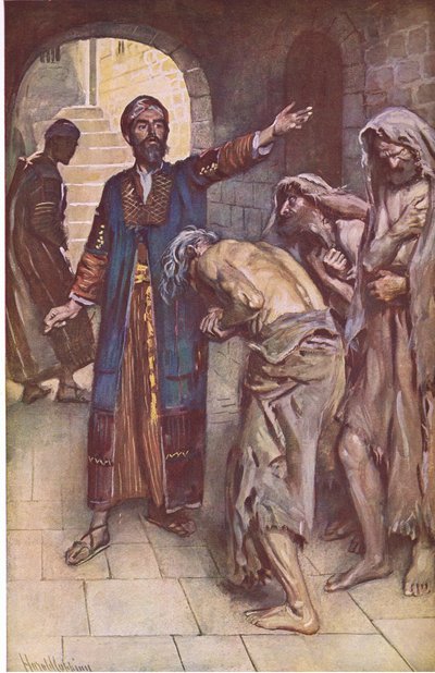 Jesaja en de boodschappers, illustratie uit Pictures That Teach The Crown Series, 1920 door Harold Copping