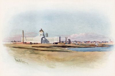 Regina, Saskatchewan, het nieuwe parlementsgebouw in aanbouw door Harold Copping