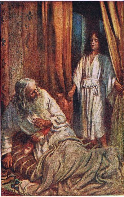 Samuel en Eli, illustratie uit Pictures That Teach The Crown Series, 1920 door Harold Copping