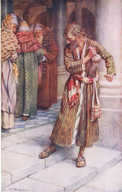 Het berouw van Judas, illustratie uit Harold Copping Pictures: The Crown Series door Harold Copping