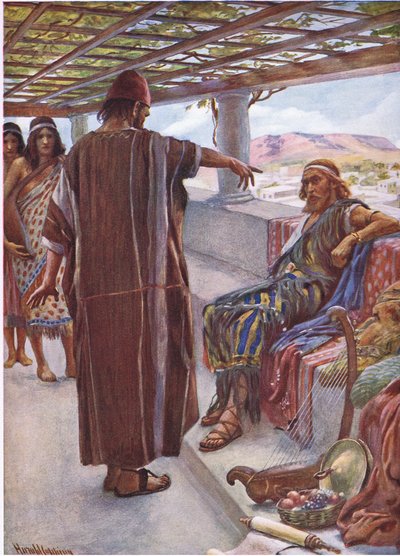 Gij zijt de man, illustratie uit Pictures That Teach The Crown Series, 1920 door Harold Copping