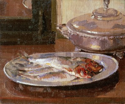 Vis op een Bord door Harold Gilman