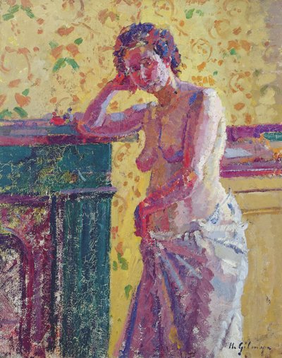 Interieur met Naakt door Harold Gilman