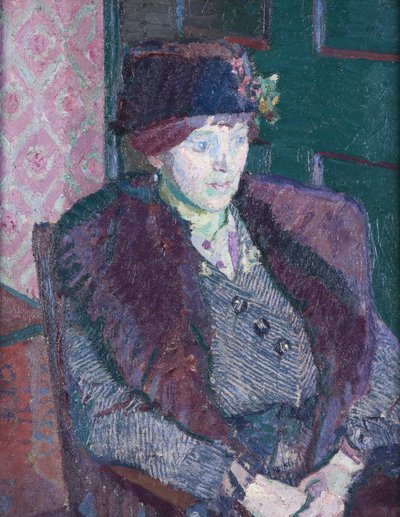 Portret van mevrouw Victor Sly, ca. 1914-15 door Harold Gilman