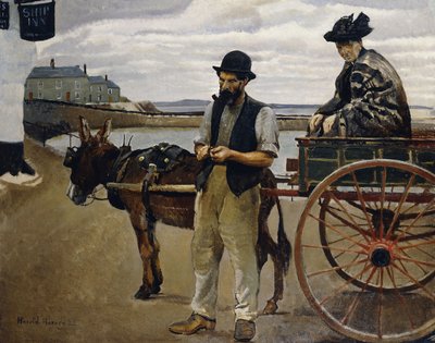 Man met een vrouw in een kar door Harold Harvey