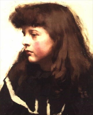 Portret van een Meisje door Harold Harvey