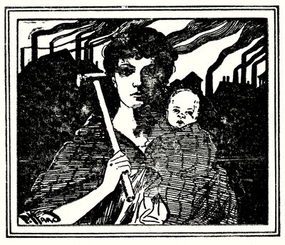 Omslagillustratie voor De Witte Slaven van Engeland door Harold Hume Piffard