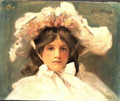 Meisje in een Edwardiaanse Hoed door Harold Oakley