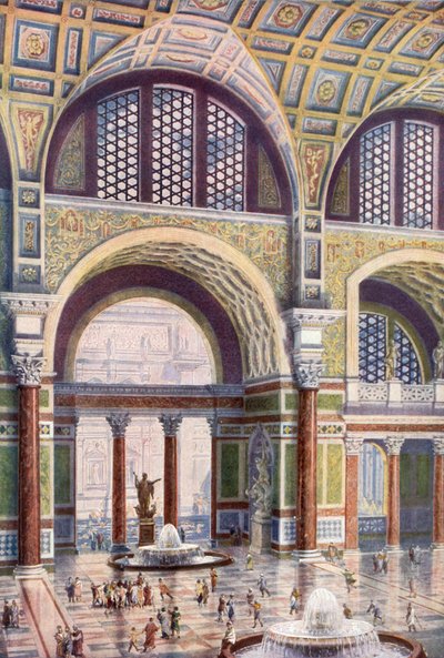 Tepidarium van de Baden van Caracalla in zijn oorspronkelijke schoonheid door Harold Oakley
