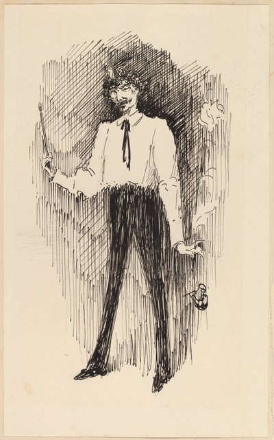 Portret van Whistler met een Penseel door Harper Pennington