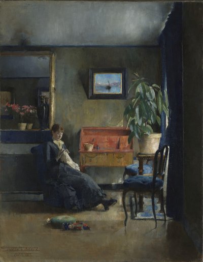Blauw Interieur door Harriet Backer