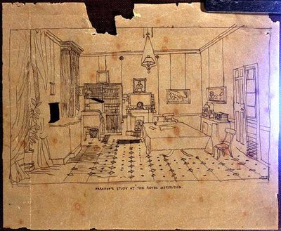 Studie van Michael Faraday (1973-1867) aan The Royal Institution door Harriet Jane Moore
