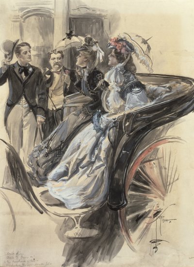 Koetstocht, 1904 door Harrison Fisher