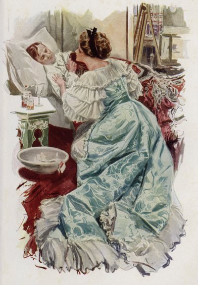 Illustratie voor When a Man Marries door Mary Roberts Rinehart door Harrison Fisher