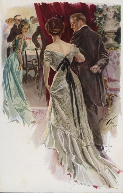Illustratie voor When a Man Marries door Mary Roberts Rinehart door Harrison Fisher