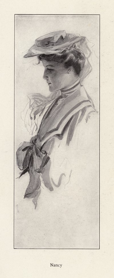 Portret van een vrouw genaamd Nancy door Harrison Fisher