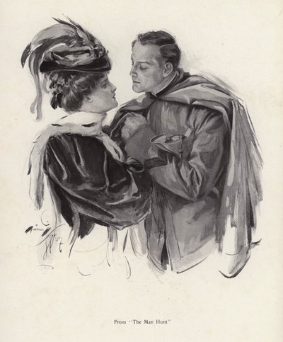 Scène uit De Manjacht door Harrison Fisher