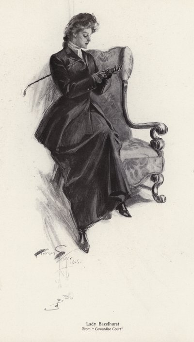 Het personage Lady Bazelhurst uit de roman, Cowardice Court, door George Barr McCutcheon (litho) door Harrison Fisher