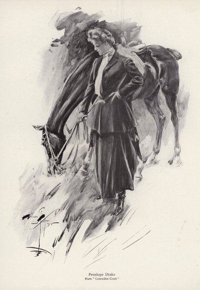 Het personage Penelope Drake uit de roman Cowardice Court, door George Barr McCutcheon door Harrison Fisher