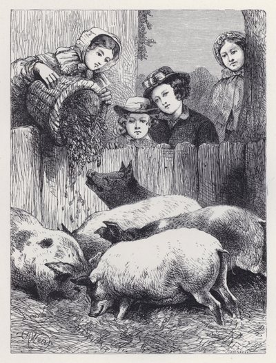 De Varkens Voeren door Harrison William Weir