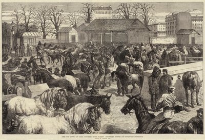De voedselvoorziening van Parijs, paardenmarkt van slagers, Boulevard d