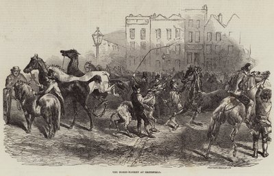 De Paardenmarkt in Smithfield door Harrison William Weir