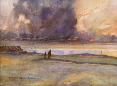 Golfbanen: Porthcowl, naar de achttiende green door Harry (1878 1950) Rountree