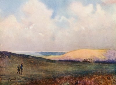 Golfbanen: Southern down kijkend naar de laatste green door Harry (1878 1950) Rountree
