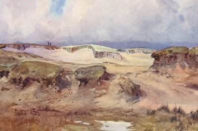Golfbanen: Westward Ho! de vijfde tee door Harry (1878 1950) Rountree