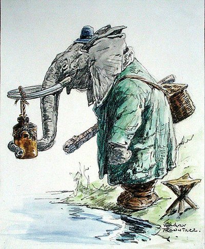 De olifant gaat vissen door Harry Rountree