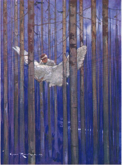 De uil en Gilbert hadden prachtige ritten in het maanlicht (uit Het Bos Weeskind) door Harry Rountree