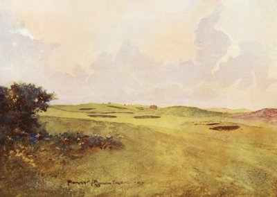 Golfbanen: Andrews, terugkijkend vanaf de twaalfde green door Harry (1878 1950) Rountree