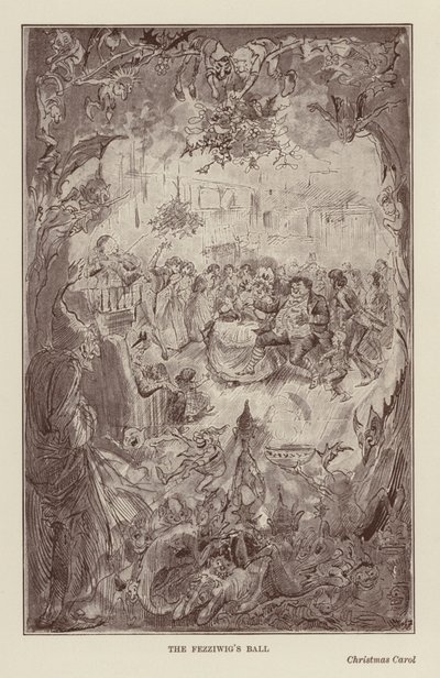 Kerstboeken van Charles Dickens: Christmas Carol door Harry (after) Furniss
