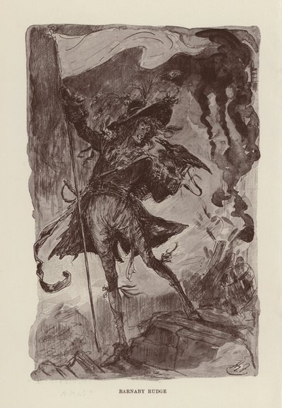 Illustratie voor Barnaby Rudge door Charles Dickens door Harry (after) Furniss