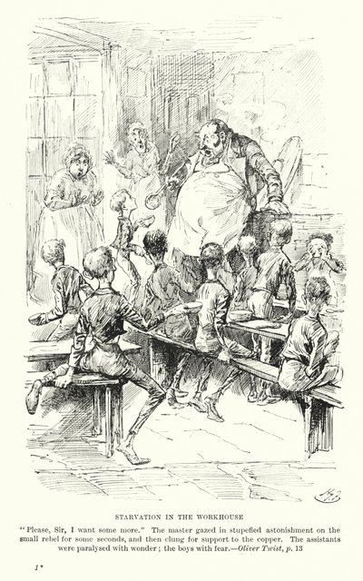 Illustratie voor Oliver Twist door Charles Dickens door Harry (after) Furniss