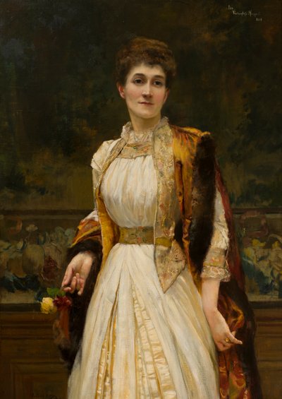 Portret van Lady Ida Lumley, Viscountess Newport, later Gravin van Bradford door Harry Baldry