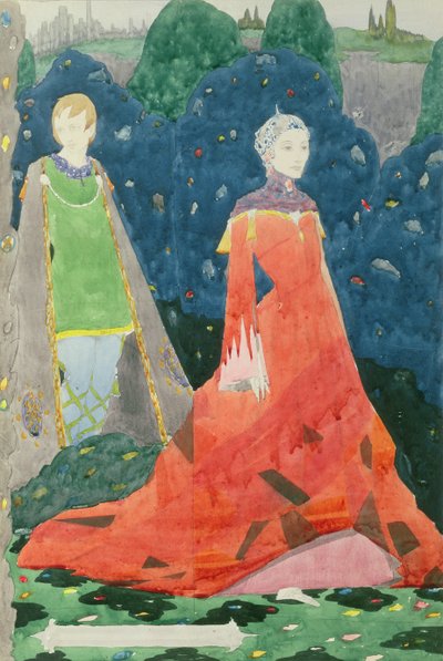 Ontwerp voor Genève-raam met de Countess Cathleen door Harry Clarke